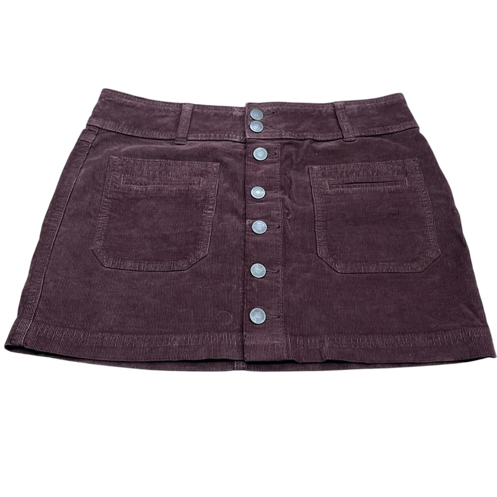 Free People Brown Button Down Corduroy Mini Skirt Size 27